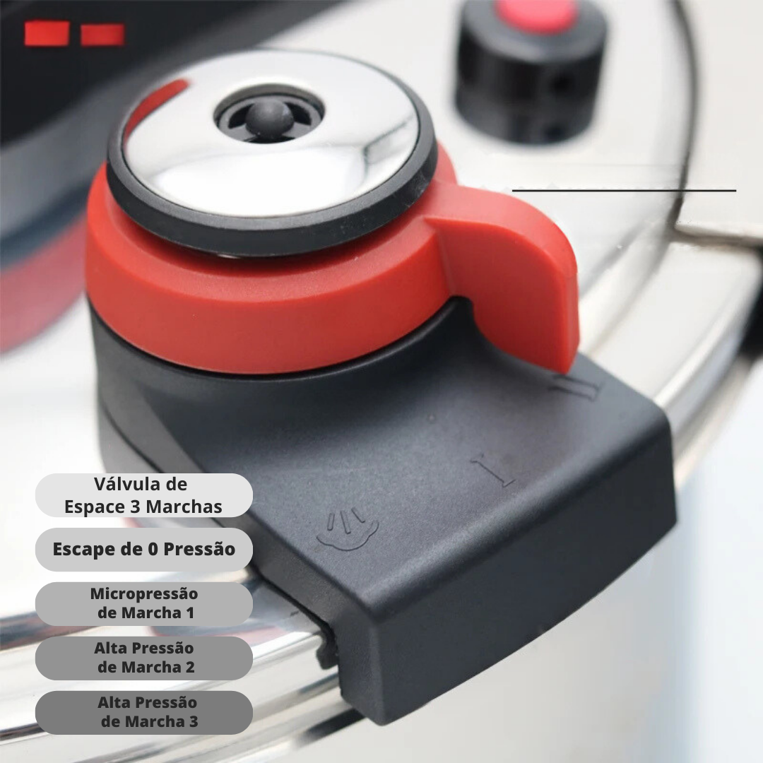 [COMPRE 1 LEVE 2] Panela de Pressão TurboChef Aço Inoxidável - À Prova De Explosões + BRINDE: Kit Utensílios
