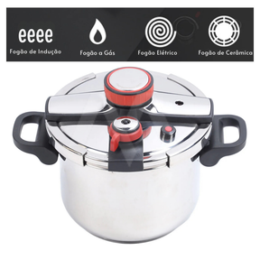 [COMPRE 1 LEVE 2] Panela de Pressão TurboChef Aço Inoxidável - À Prova De Explosões + BRINDE: Kit Utensílios
