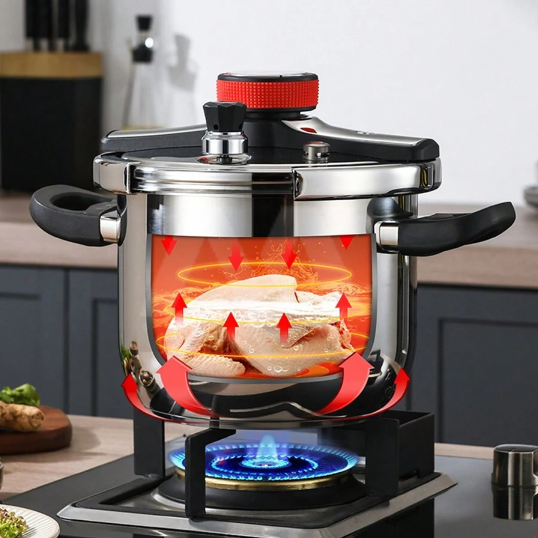 [COMPRE 1 LEVE 2] Panela de Pressão TurboChef Aço Inoxidável - À Prova De Explosões + BRINDE: Kit Utensílios